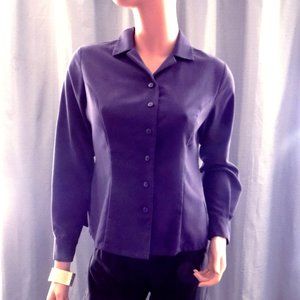 Laura Scott Petites  Button-Down Purple Top.